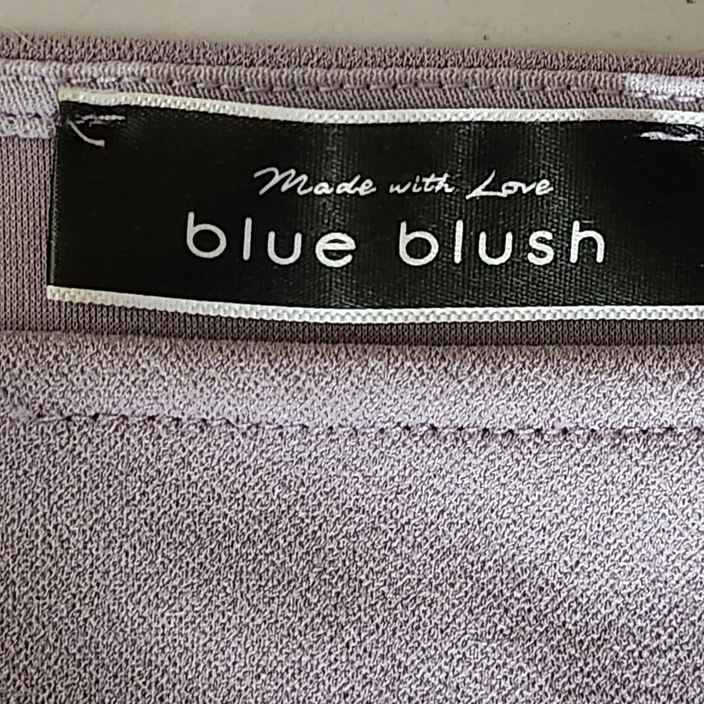 2 Piece Crop Top & Skirt Stretch Knit Set Blue Blush Size Small